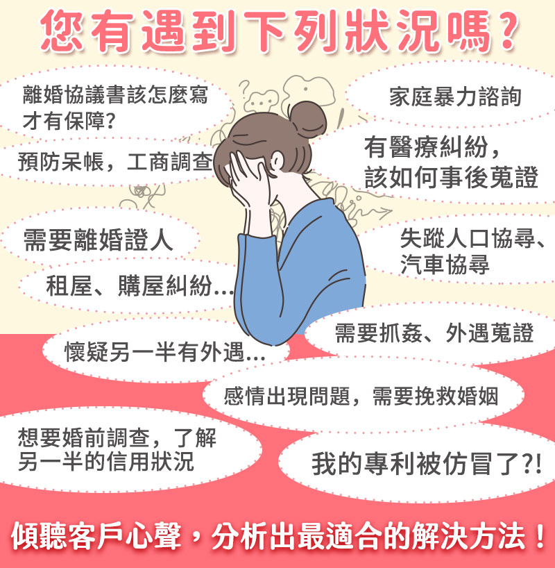 桃園一統徵信社-遇到任何煩惱都可以找我們來諮詢